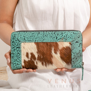 High Quality Women's Genuine Leather Clutch <b>Bag</b> and Wallet Fashionable <b>Long</b> Design with Landscape Pattern Women's Purse - Product Image 6