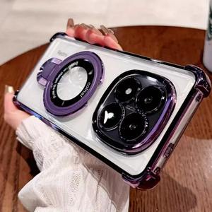 Coque de téléphone support magnétique antichoc pour Xiaomi Redmi Note 14 15 Pro Plus 15C 14C <span class=keywords><strong>14S</strong></span> 4G 5G support couverture en Silicone souple transparent - Product Image 5