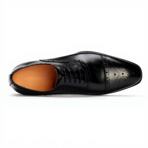Zapatos Oxford Brogue de Cuero Negro para Hombre, Piel de Becerro Italiana de Primera Calidad, Suela de Goma, Formales, de Negocios, para Boda, Verano, Otoño, Antideslizantes - Product Image 2