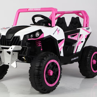 Voiture électrique pour enfants 2 places, UTV tout-terrain, camion jouet à roulettes, 4x4, véhicule pour enfants alimenté par batterie avec pneus en caoutchouc
