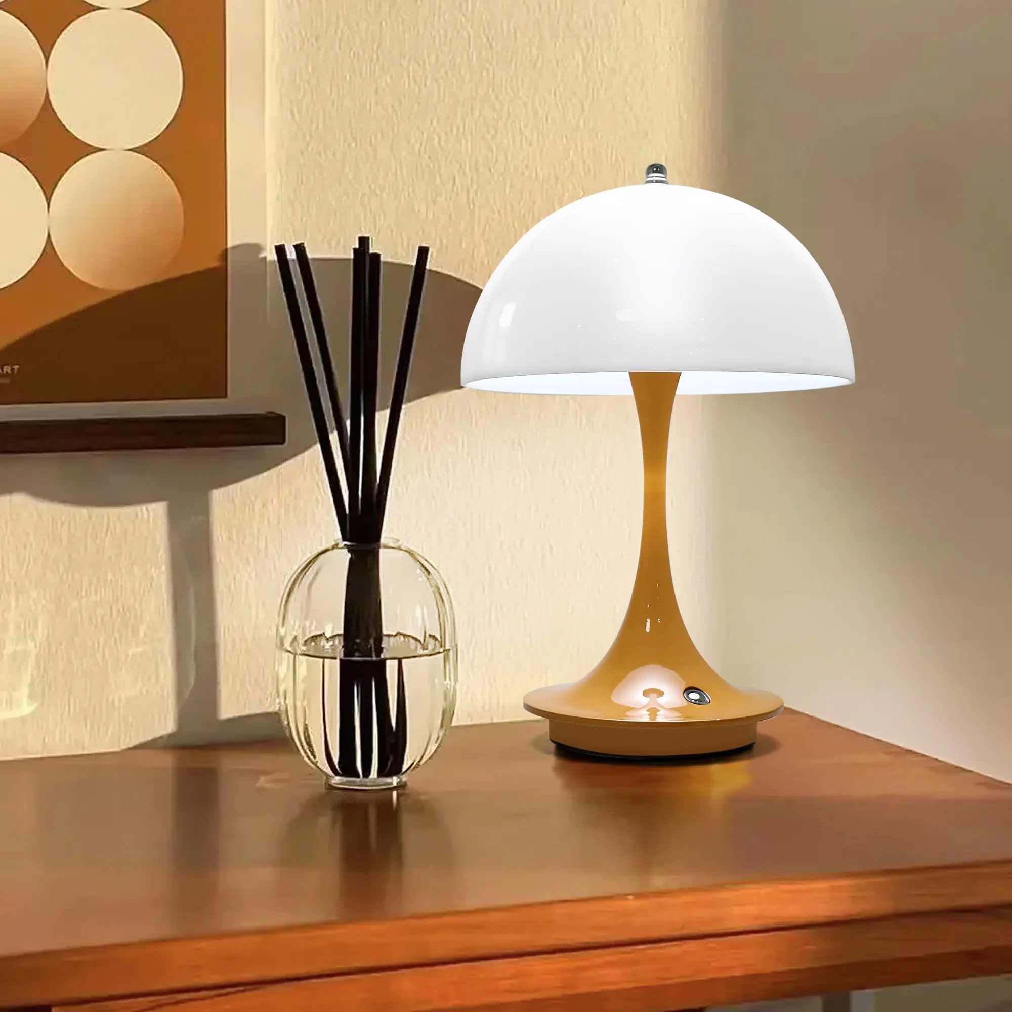 Mushroom Flower Bud Rechargeable LED Table Lamps Desk Night For Bedroom Dining Touch Night Light Simple Modern Decoration