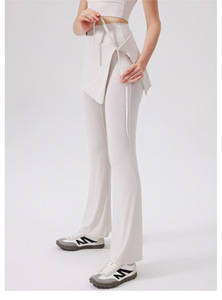 Pantalones de yoga acampanados 2 en 1 de cintura alta para mujer, con efecto levantacola y antitransparentes, ideales para pilates y gimnasio. - Product Image 6