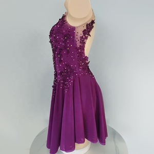 Liuhuo Womens trượt băng con số ăn mặc long lanh Sequins leotard lưới không tay Dance Dresses backless cho trượt băng nghệ thuật - Product Image 3