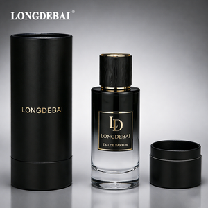 Botella de Perfume Negra Mate de Lujo con Logotipo Personalizado, 30ml 50ml 100ml, Botella de Perfume de Vidrio Transparente Vacía con Caja Cilíndrica de Papel - Product Image 4