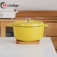 Collection 2025 Casseroles au four hollandais en fonte de cuivre et en silicone émaillé à fond plat Casseroles et poêles à soupe à fond plat