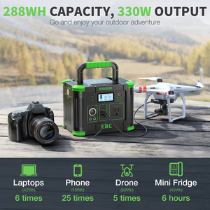 Générateur solaire EBL 300W, stockage d'énergie, alimentation portable, banques d'alimentation AC, 78000mah, station d'alimentation pour l'extérieur - Product Image 2