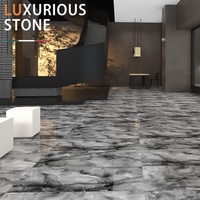 Carrelage Céramique Luxe Effet Pierre Brillant Motif Zèbre Fluide Sur Mesure 600x1200mm Poli Antidérapant Résistant à l'Usure pour Entrepôt et Hall