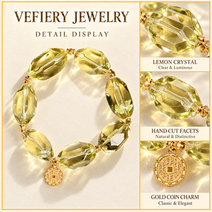 Natural Citrine Irregular Pineapple Cut Beaded Stretch <b>Bracelet</b> with Gold Tone Details <b>for</b> <b>Women</b> Jewelry Wholesale - Product Image 3