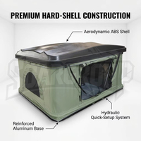 Carpa de Techo Rígida Cuadrada de Polialgodón con Sistema Hidráulico, Impermeable para las Cuatro Estaciones, para SUV, Camioneta, Van, Camping Overland, Tela Oxford