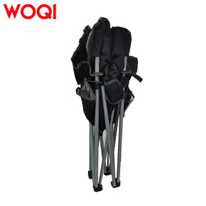 Silla de pesca plegable portátil Woqi negra 56x56x108cm con reposabrazos y portavasos para uso en exteriores y playa - Product Image 5