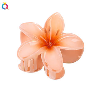 Pinza para el pelo Jc de 8 cm con forma de flor de plástico, accesorios para el cabello duraderos para damas, para fiestas y uso diario. - Product Image 6