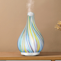 Diffuseur d'arômes ultrasonique en verre LED électrique élégant avec humidistat, humidificateur portable contrôlé par application pour la maison et le bureau