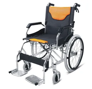 Forniture mediche pieghevoli in alluminio portatile sedia a rotelle manuale per disabili - Product Image 4