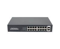 OEM/ODM 16-port Gigabit Uplink non-standar PoE Switch + jarak jauh 10M/250m