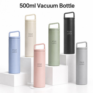 Bouteille d'eau isotherme en acier inoxydable 500 ml avec logo personnalisé, couvercle à poignée, anti-fuite, double paroi, gourde de sport, cadeau d'entreprise - Product Image 1
