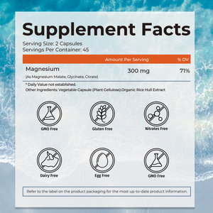 Cápsulas de Complejo Triple de Magnesio con Ácido Glicínico, Malico y Cítrico, Favorece la Relajación y Mejora el Sueño <span class=keywords><strong>en</strong></span> Adultos - Product Image 3