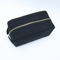 Sacs à cosmétiques pour femmes en toile 100% coton, fermeture éclair, vente en gros, trousse de maquillage portable, sac de toilette de voyage