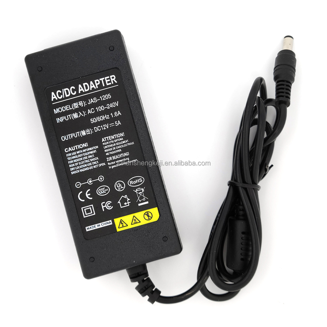 Factory Wholesale Power Adapter 60w Ac 110v -240v Input to Dc 12v 5a DC Tip Barrel Jack Connector for Desktop Adaptor