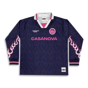 เสื้อฟุตบอลแขนยาวคล้ายคอโปโลดีไซน์เสื้อฟุตบอลย้อนยุคออกแบบได้ตามต้องการ - Product Image 3