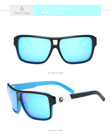 DUBERY 2026 Lunettes de soleil unisexes tendance, prix de gros, polarisées, bleues et rouges, achat en vrac, monture PC