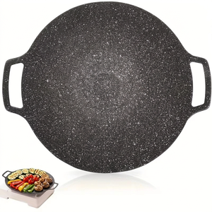 Poêle de cuisson coréenne en fonte personnalisée, antiadhésive, pour barbecue extérieur, camping, <span class=keywords><strong>pré</strong></span>-culottée, pour grillades et fritures - Product Image 1