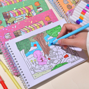 Nouveau Cahier <span class=keywords><strong>de</strong></span> Coloriage et <span class=keywords><strong>de</strong></span> <span class=keywords><strong>Dessin</strong></span> A5 pour Enfants 2026, Motif Ours Mignon, Reliure Spirale, Livre <span class=keywords><strong>de</strong></span> Croquis et <span class=keywords><strong>de</strong></span> Gribouillage à l'Aquarelle - Product Image 3