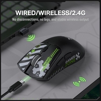 Souris sans fil ONIKUMA DM01 légère, ergonomique, à faible latence, haute résolution, avec autocollants personnalisés DIY