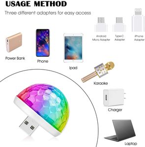 Sfera Mini Discoteca Luce della fase DEL <span class=keywords><strong>DJ</strong></span> RGB Strobe Magia usb auto lampada atmosfera ambiente interno della luce della stella led - Product Image 5