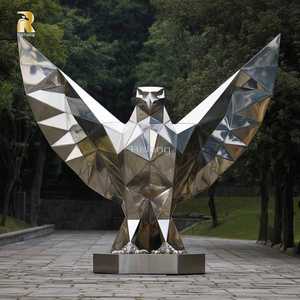 Design moderno tamanho grande aço inoxidável águia escultura estátua para venda - Product Image 1