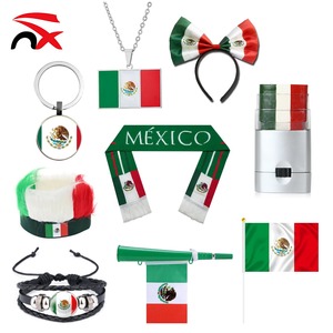 Set per Tifosi del Messico 2026: Sciarpa, Collana, Braccialetto, Portachiavi, Maglietta, Cordino, Bandiere Nazionali Messicane, Set per Celebrazioni Sportive - Product Image 1