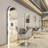 Miroir de coiffure mural ou sur pied en verre pour salon de coiffure, design moderne et contemporain, simple face