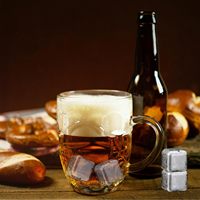 Accessoires de bar, pierres réfrigérantes, lot de 4/6/8, acier inoxydable, cubes de glace réutilisables pour boissons, pierres à whisky, pierres à boissons en métal
