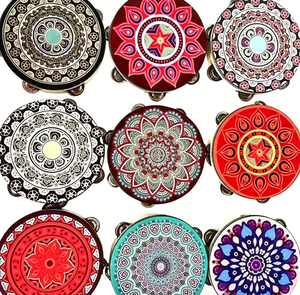 Wholesale 8 Inch Single-Row Colorful Wooden Tambourine Orff Percussion Instrument Dunhuang <b>Hand</b> <b>Drum</b> Musical Toy Bring Joyful - Product Image 1