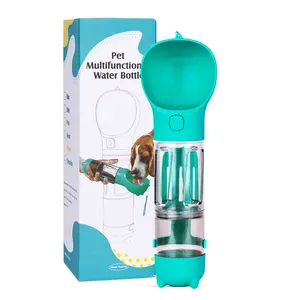 Praktische Haustier Wasser flasche Kunststoff Katze Wasser futter Schüssel Pet Feeder Multifunktions-Einhand bedienung