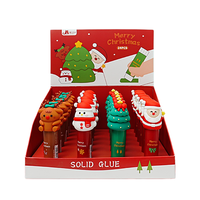 Bâton de colle de Noël créatif Papeterie Père Noël Bâton de colle solide Stylo Fournitures scolaires et de bureau Cadeaux promotionnels Boîte mixte Vente en gros