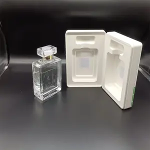 इत्र के लिए बायोडिग्रेडेबल इको फ्रेंडली गन्ने की सफेद कॉस्मेटिक बोतल पैकेजिंग बॉक्स