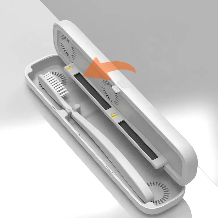 여행 가정 및 호텔 사용을 위한 USB 충전식 휴대용 UVC 칫솔 소독기 소독 이동식 기능