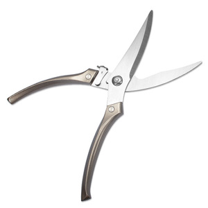 Stainless Steel Kitchen Shears Champagne Color Straight Head For Cutting Chicken Bones And Meat Home Use - Product Image 1
