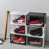 Boîte à chaussures en acrylique transparent facile à installer boîte à chaussures avant avec porte magnétique