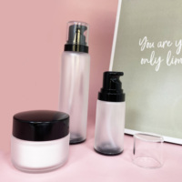 Bouteille de pompe de lotion noire 120ml 100ml 35ml Lotion avec pot de crème ensemble de bouteilles de pulvérisation de brume fine pour les soins de la peau