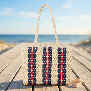 Bohemian Style Women's Casual Daily Use Blue Canvas Crossbody <b>Messenger</b> <b>Bag</b> High Quality Zipper Thread Button Embroidery - Product Image 5