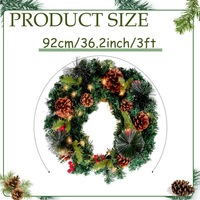 Décoration de Noël : Champignon sur piquet, Décoration de boîte aux lettres pour sapin de Noël, Couronne, Guirlande de fruits rouges, Pomme de pin, Lumières chaleureuses