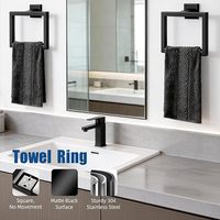 Ensemble de quincaillerie de salle de bain moderne en acier inoxydable brossé nickelé, 6 pièces, durable, sans électricité, avec porte-serviettes et porte-papier toilette