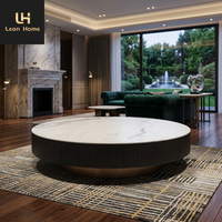 Ensemble de table basse en marbre blanc rond, style chinois moderne et luxueux, pour salon, vente en gros