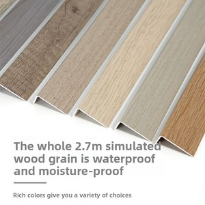 Bande de bord de grain de bois d'alliage d'aluminium de luxe simple coin de garniture de plancher en bois asymétrique pour la lumière de cuisine décorative - Product Image 3