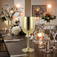 Verre à vin rouge en plastique Tritan de couleur or classique, capacité de 16 oz, TECANXIN pour les fêtes