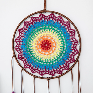 Attrape-rêves en plumes arc-en-ciel faits à la main décoration murale ornements <span class=keywords><strong>chambre</strong></span> tenture murale décor attrape-rêves - Product Image 2