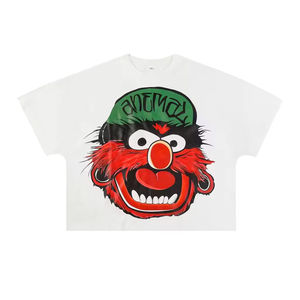 T-shirts de luxe en coton 100% pour hommes T-shirts graphiques Streetwear Boxy Cropped Style Oversized Fit Digital Printing - Product Image 1