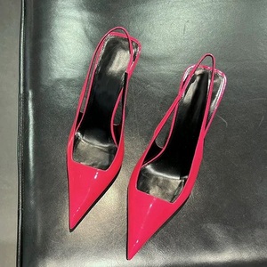 Nouvelles sandales élégantes à talons aiguilles pointus vertes, couleur unie, pour femme, collection été 2025 - Product Image 2