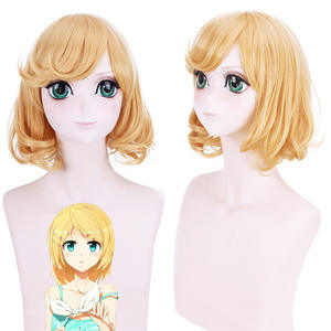 ขนาดกลางยาวน้ําWaveสีบลอนด์กระจกเสียงวิกผม<span class=keywords><strong>Sister</strong></span> Syntheticอะนิเมะคอสเพลย์ผม<span class=keywords><strong>Wig</strong></span> With 2 หางม้า - Product Image 3